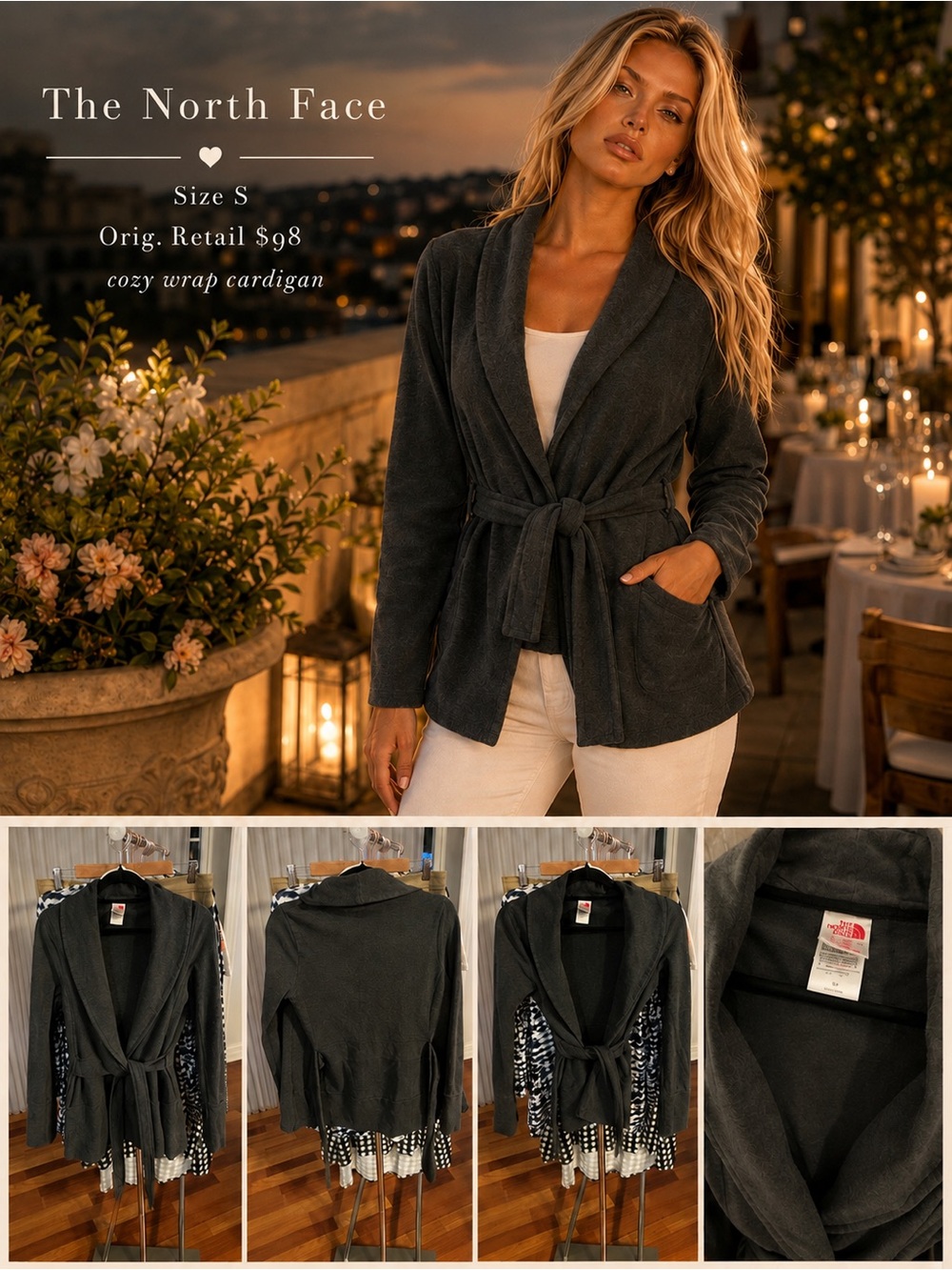 The North Face Charcoal Cozy Wrap Cardigan Jacket